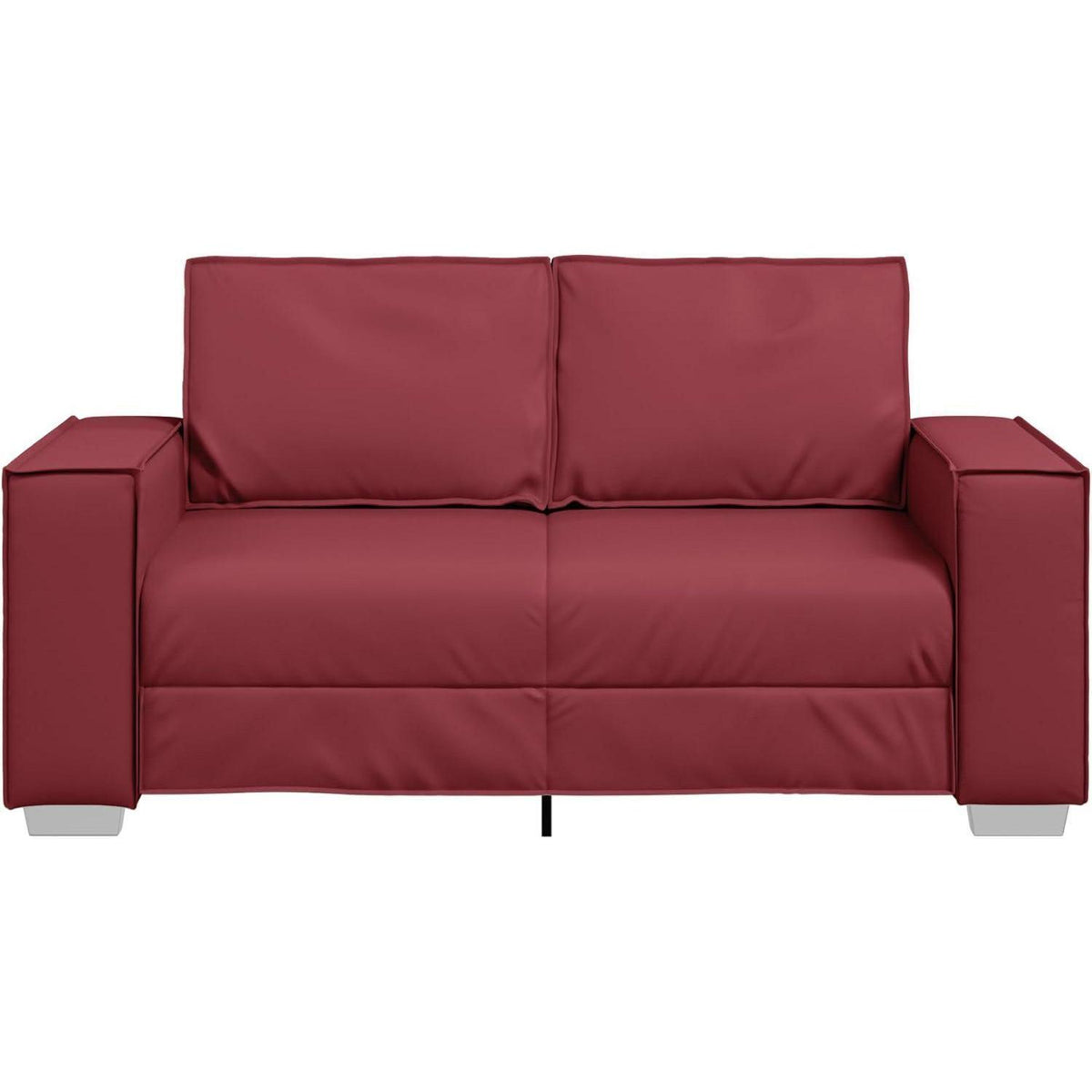 2-Sitzer Sofa Weinrot – Couch 120cm für Wohnzimmer in Lederoptik