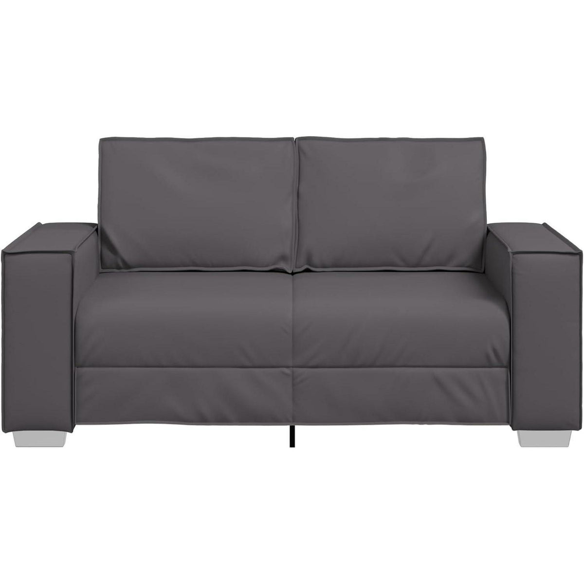Graues 2-Sitzer Sofa 120 cm –, Einfache Montage in Lederoptik