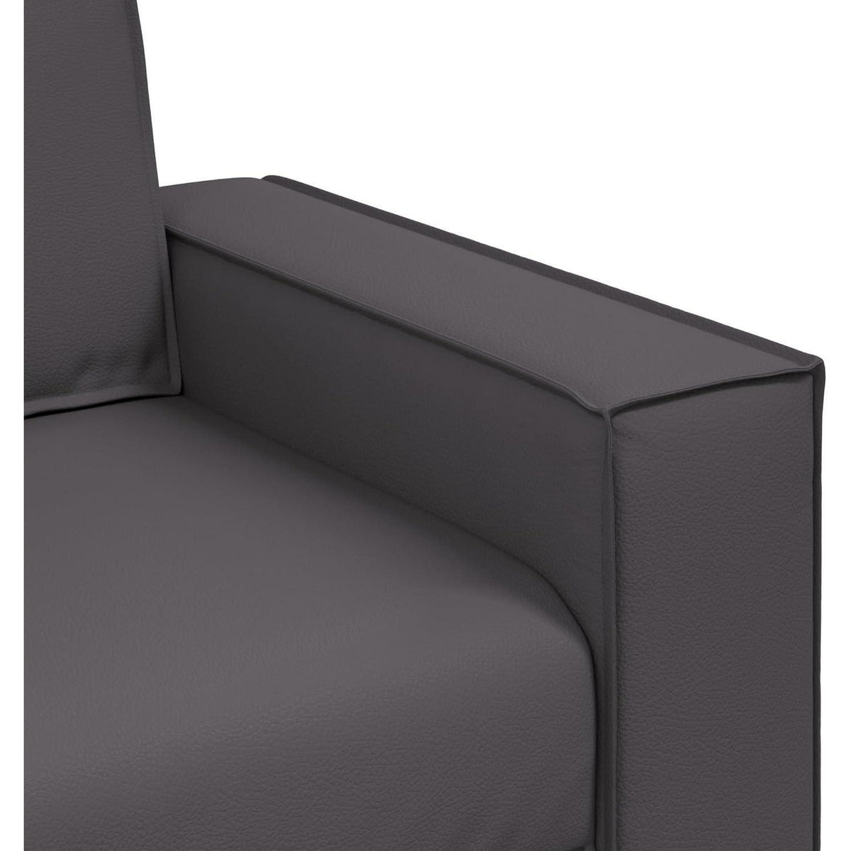 Graues 2-Sitzer Sofa 120 cm –, Einfache Montage in Lederoptik
