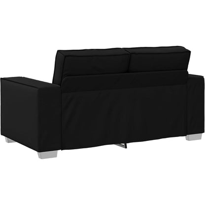2-Sitzer Sofa Schwarz – Couch 120cm in Lederoptik