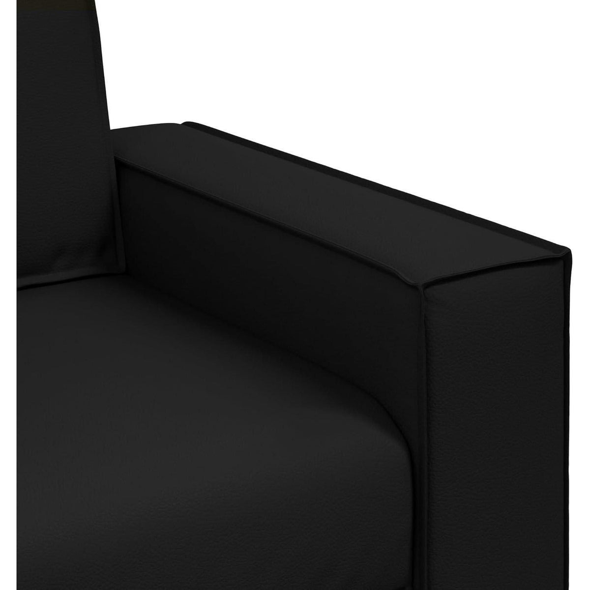 2-Sitzer Sofa Schwarz – Couch 120cm in Lederoptik