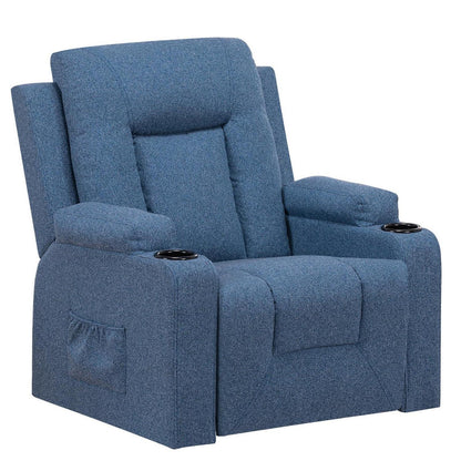 Relaxsessel mit Liegefunktion & Fußstütze – Drehbar, Blau