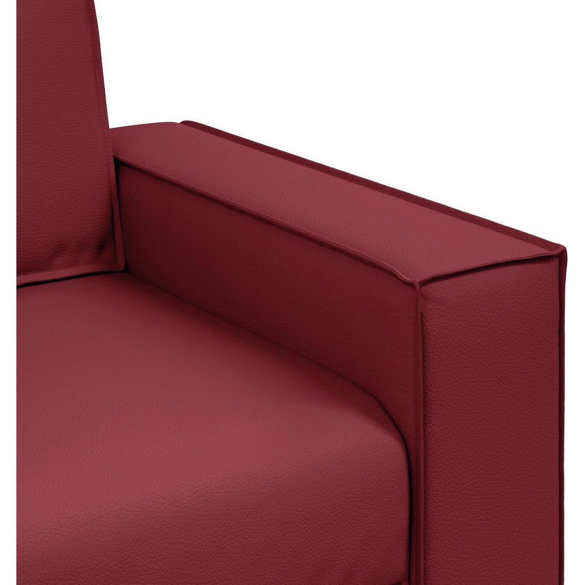 2-Sitzer Sofa Weinrot – Couch 140cm für Wohnzimmer in Lederoptik