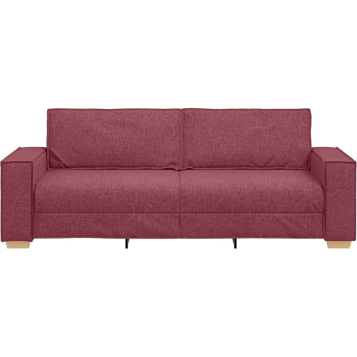 3-Sitzer Sofa Weinrot 180 cm – Bequeme Stoff Couch