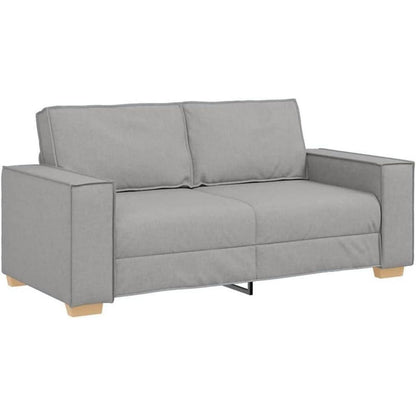 2-Sitzer Sofa Wolkengrau, 140 cm Stoff Couch mit breiten Armlehnen