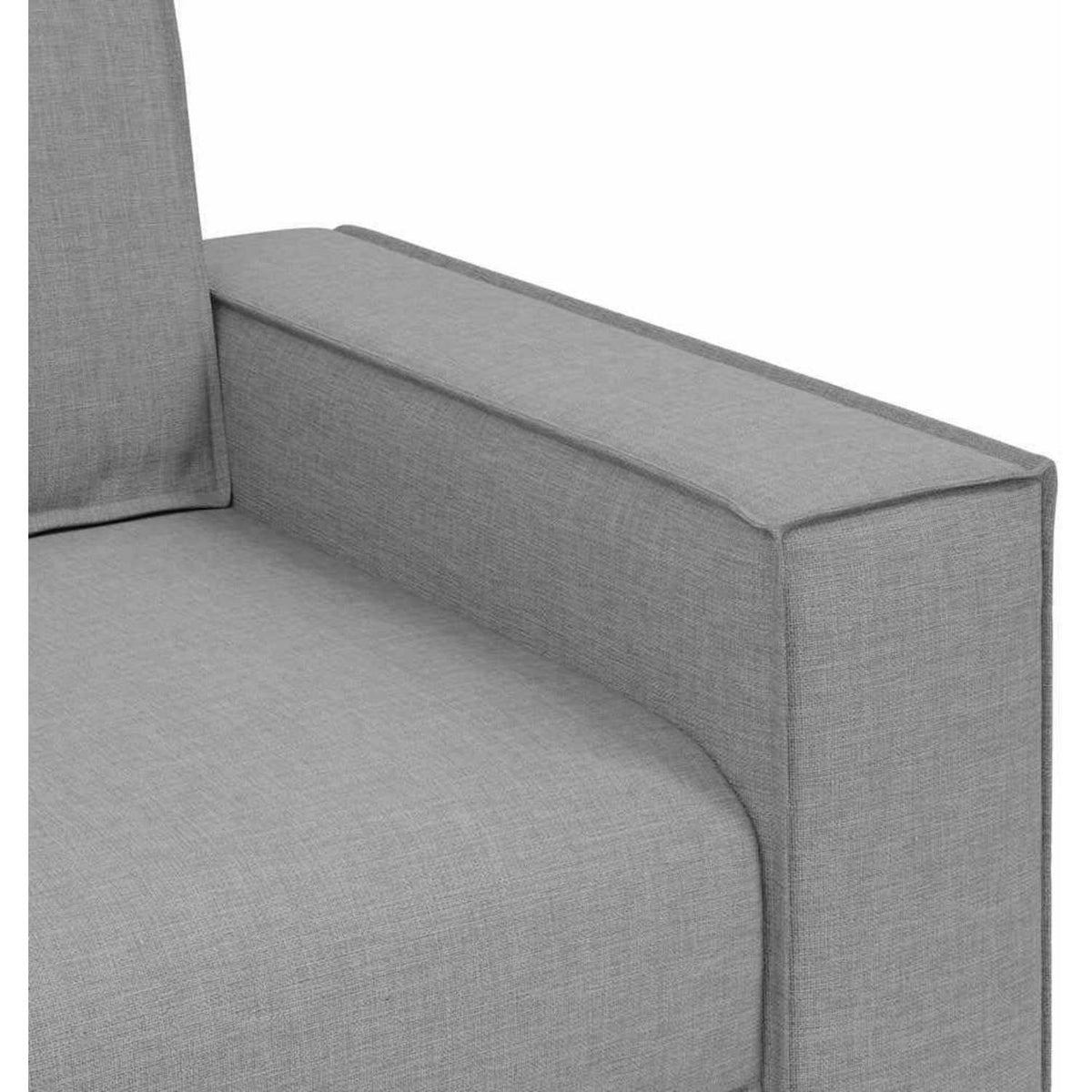 2-Sitzer Sofa Wolkengrau, 140 cm Stoff Couch mit breiten Armlehnen