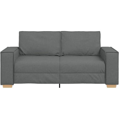 2-Sitzer Sofa Dunkelgrau – Modernes Stoffsofa mit Kissen 140cm