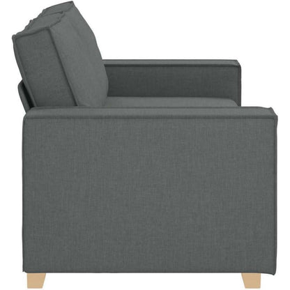 2-Sitzer Sofa Dunkelgrau – Modernes Stoffsofa mit Kissen 140cm