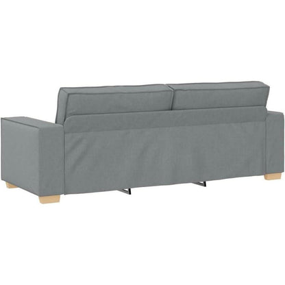 3-Sitzer Sofa Hellgrau Stoff Modern 180 cm mit Kissen