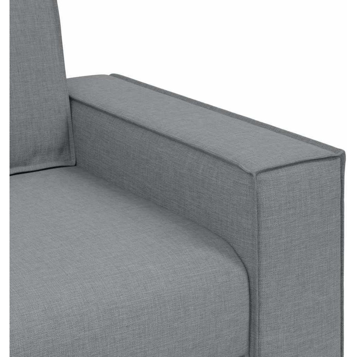 3-Sitzer Sofa Hellgrau Stoff Modern 180 cm mit Kissen