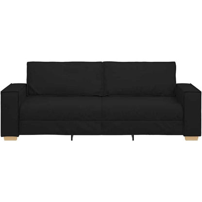 3-Sitzer Sofa Schwarz mit Schlaffunktion 180 cm