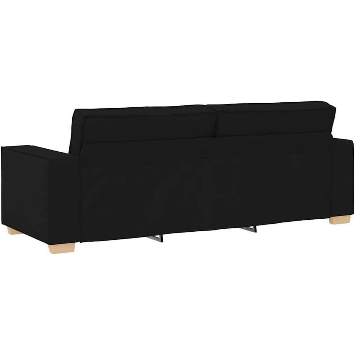 3-Sitzer Sofa Schwarz mit Schlaffunktion 180 cm