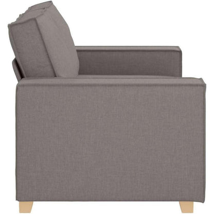 2-Sitzer Sofa Taupe – Bequeme Stoff Couch 120 cm
