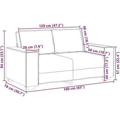2-Sitzer Sofa Weinrot – Bequeme Stoff Couch 120cm