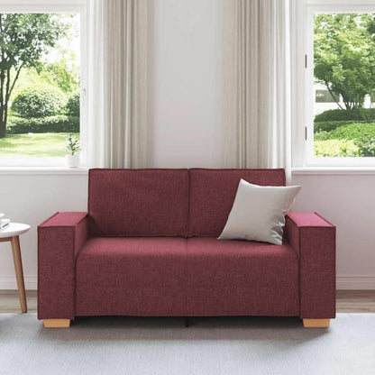 2-Sitzer Sofa Weinrot – Bequeme Stoff Couch 120cm