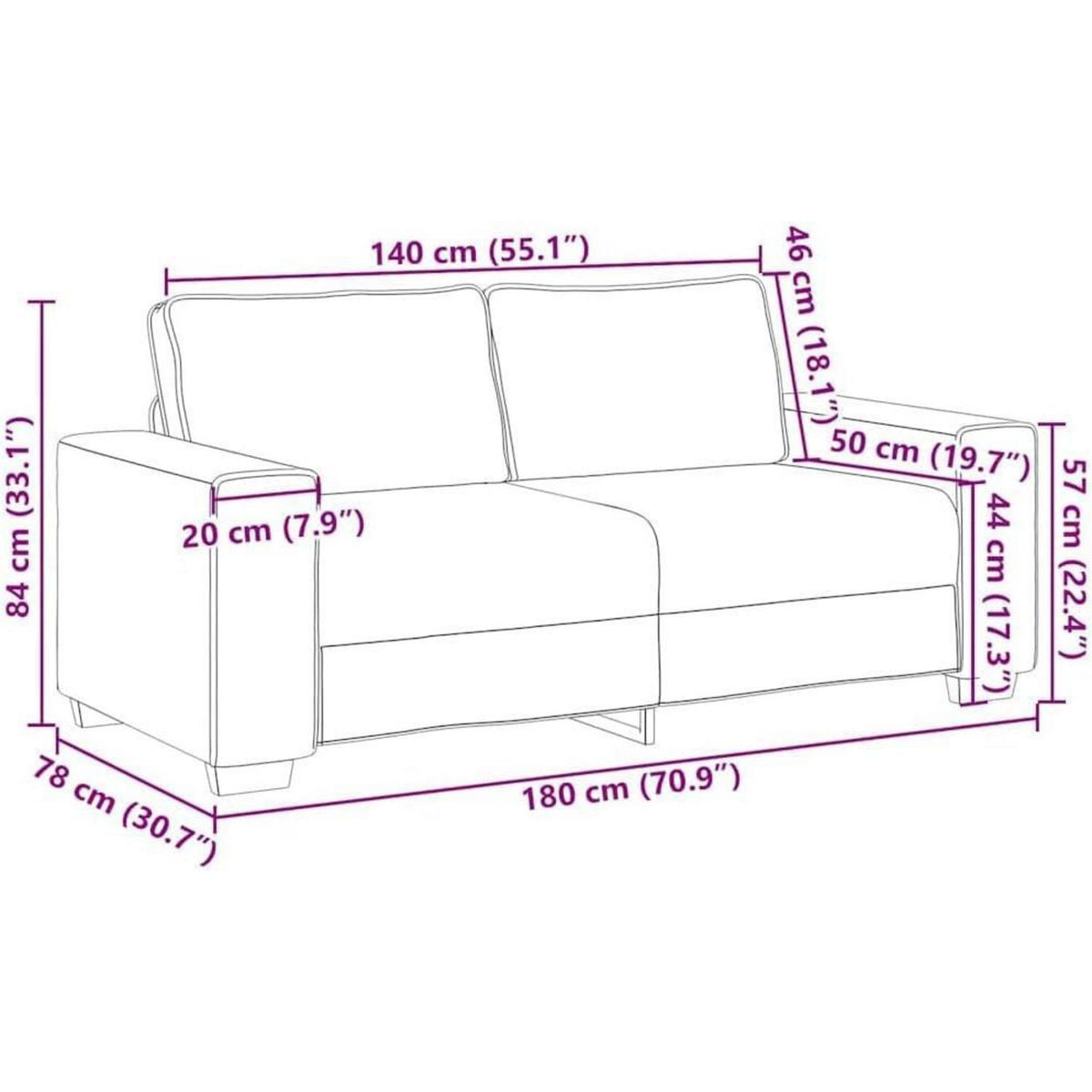 2-Sitzer Schlafsofa Braun – Bequemes Stoffsofa 140cm
