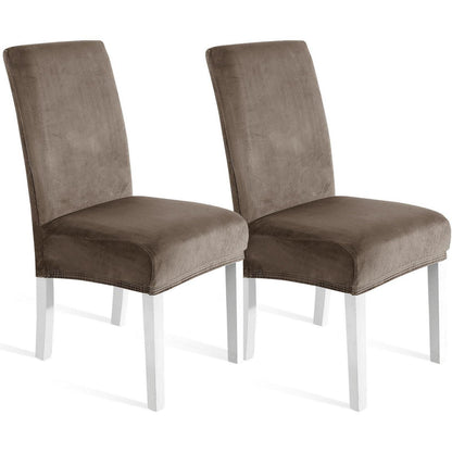 Samt Stuhlhussen 2er Set – Stretch, Waschbar & Kratzfest