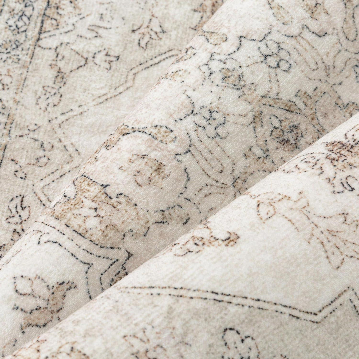 Vintage Teppich Beige Rechteckig 160x230cm Waschbar