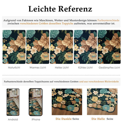 Schwarz-Weißer Teppich Wohnzimmer 200x300cm – Waschbarer Florteppich