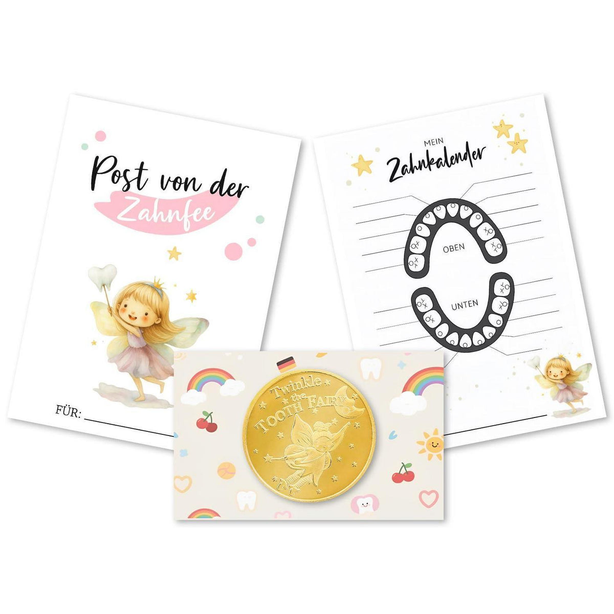 Zahnfee Geschenkset für Kinder – Zahnfee Münze & Erinnerungen