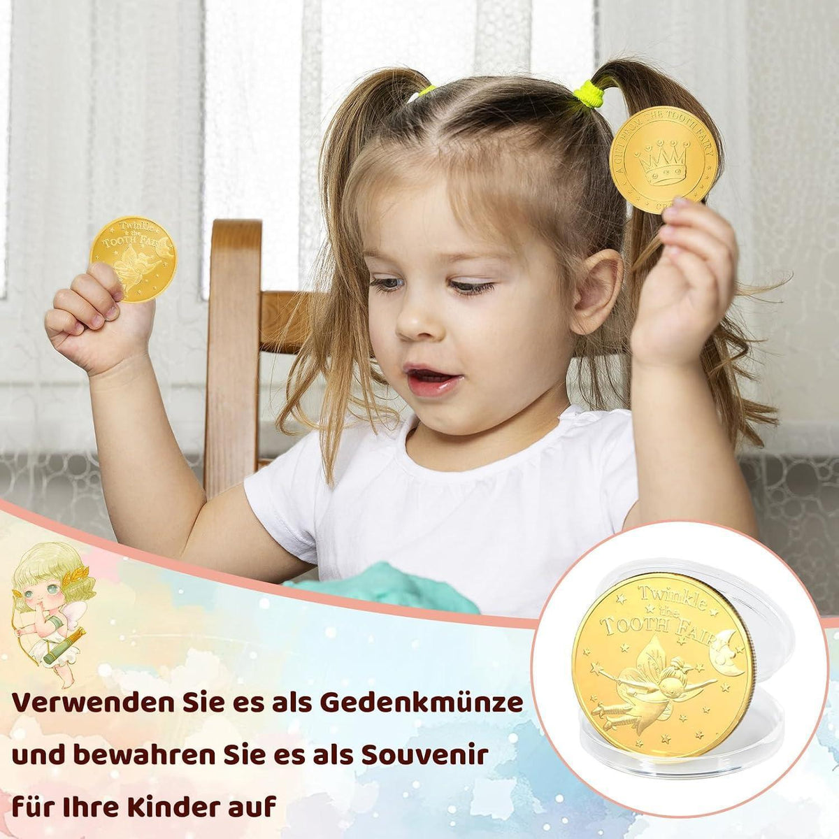 Zahnfee Geschenkset für Kinder – Zahnfee Münze & Erinnerungen