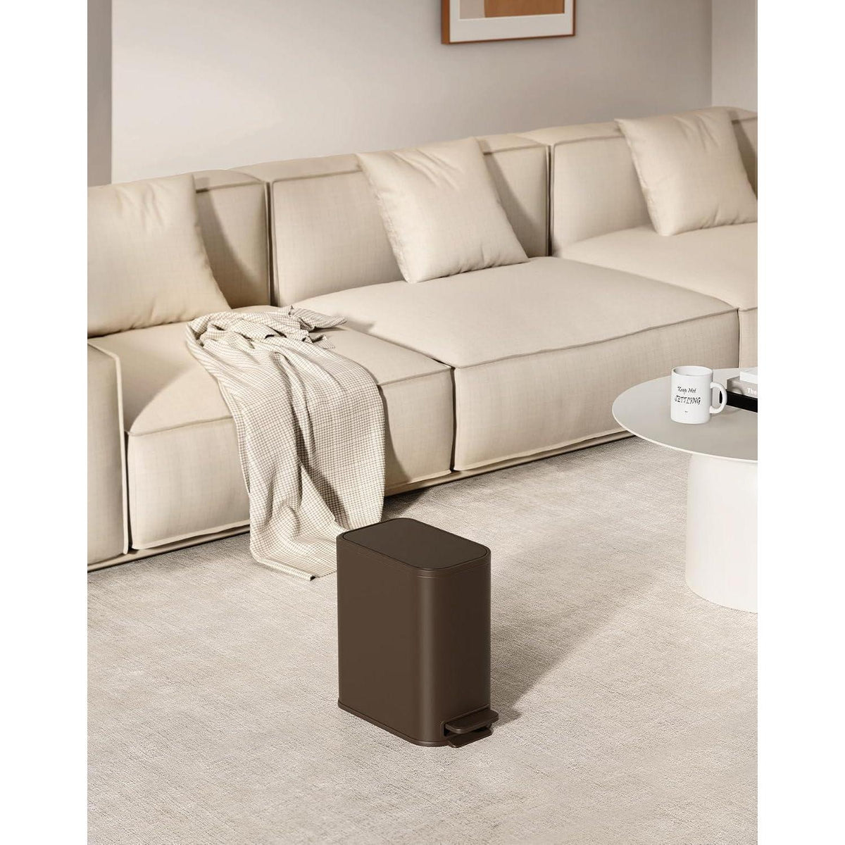 Badezimmer Mülleimer Edelstahl mit Deckel & Trittpedal 5L