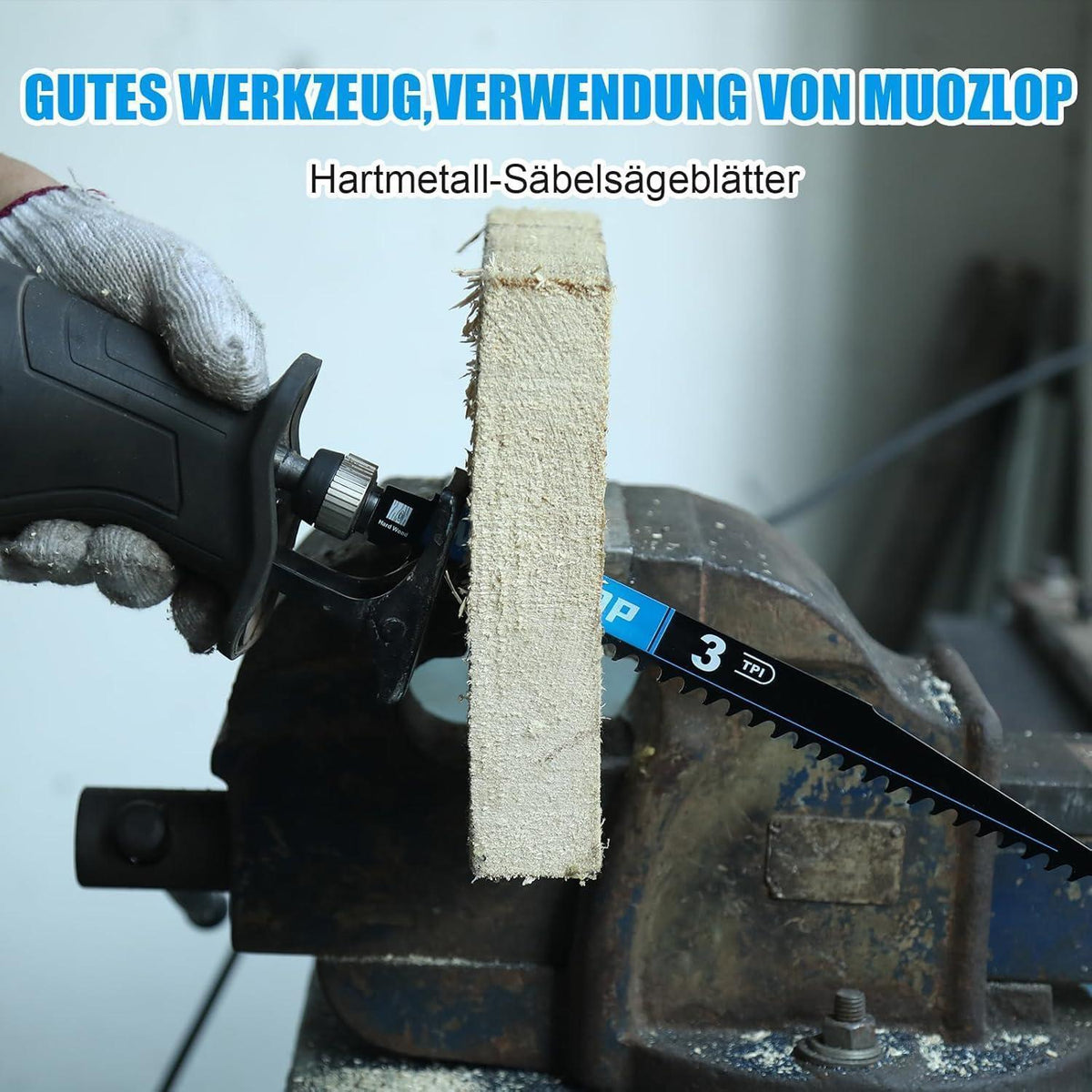 Hartmetall Säbelsägeblätter 150mm 3TPI für Holz, 10 Stück