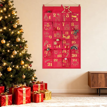 Glitzer Adventskalender zum Befüllen Rotgold Groß