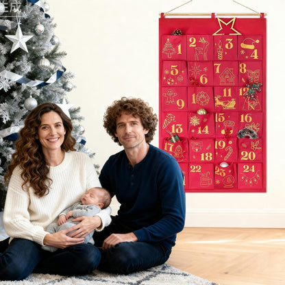 Glitzer Adventskalender zum Befüllen Rotgold Groß