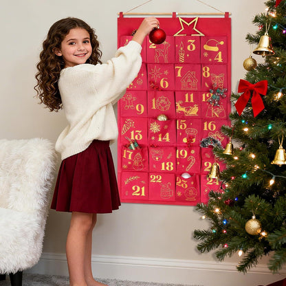 Glitzer Adventskalender zum Befüllen Rotgold Groß