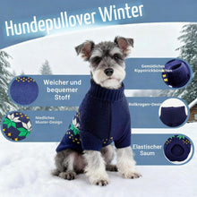 Gestrickter Hundepullover Rollkragen Marineblau XS