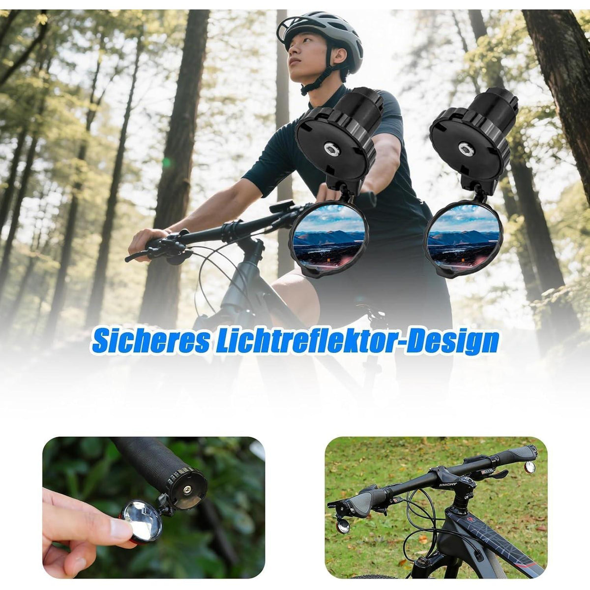 Fahrradspiegel 2er-Set, 360° drehbar & klappbar