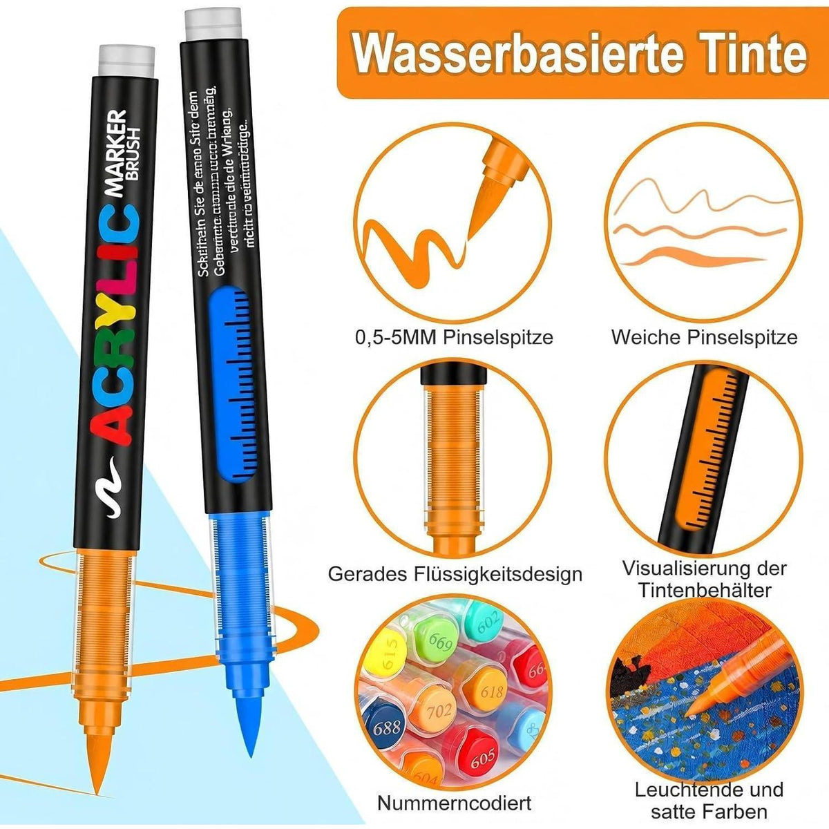 Acrylstifte Set 288 Farben – Wasserfest für Stein, Leinwand & mehr