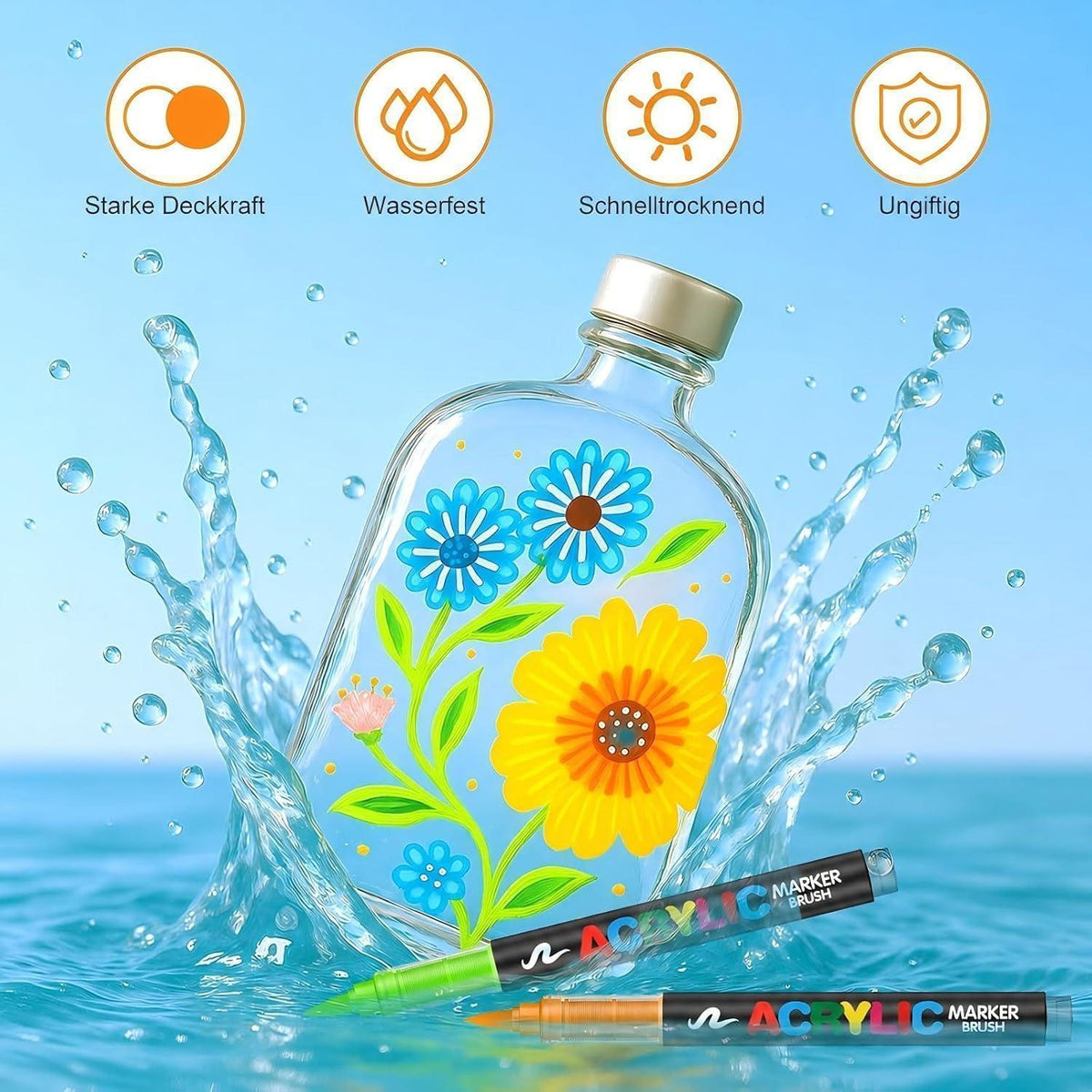 Acrylstifte Set 288 Farben – Wasserfest für Stein, Leinwand & mehr