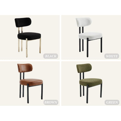 Ya-Home Esszimmerstühle 4er Set, Runde Boucle Stühle Weiß