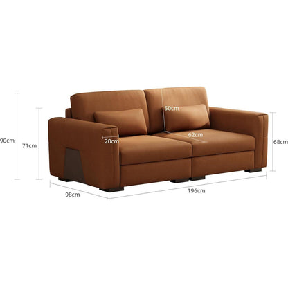 2-Sitzer Sofa Lederoptik 196cm – Bequemes Wohnzimmer Sofa