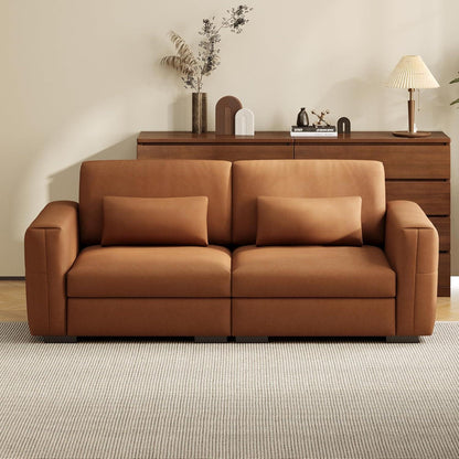 2-Sitzer Sofa Lederoptik 196cm – Bequemes Wohnzimmer Sofa