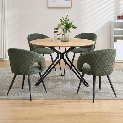 Esszimmerstühle Set 4 Grün – Polsterstühle mit Metallbeinen