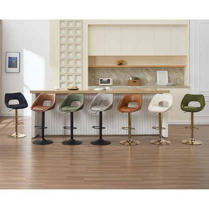 Barhocker Set 2er – Höhenverstellbar & Drehbar, Braun-Schwarz