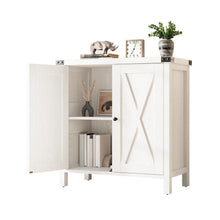 Weißes Sideboard mit 2 Türen & Fächern – 76x40x80cm