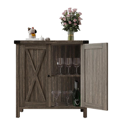 Sideboard Eiche | 2 Fächer, 2 Türen | Anrichte & Beistellschrank