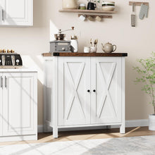 Sideboard mit 2 Fächern & 2 Türen – Weiß+Braun, 76x40x80cm