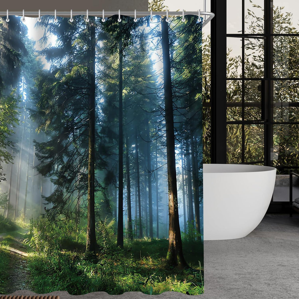 Duschvorhang Wald Dschungel 100x200 cm mit Ösen