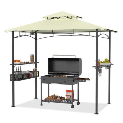 Grillpavillon 244x138 cm mit Bartresen & UV-Schutz – Beige