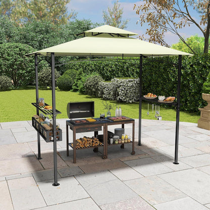 Grillpavillon 244x138 cm mit Bartresen & UV-Schutz – Beige