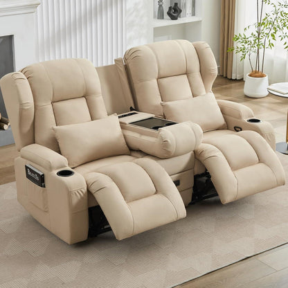 2-Sitzer Relaxsessel mit Liegefunktion & Kinosofa Beige