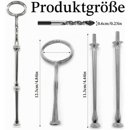 Silberne Etageren Stangen Set – 5 Stück zum Selber Bauen