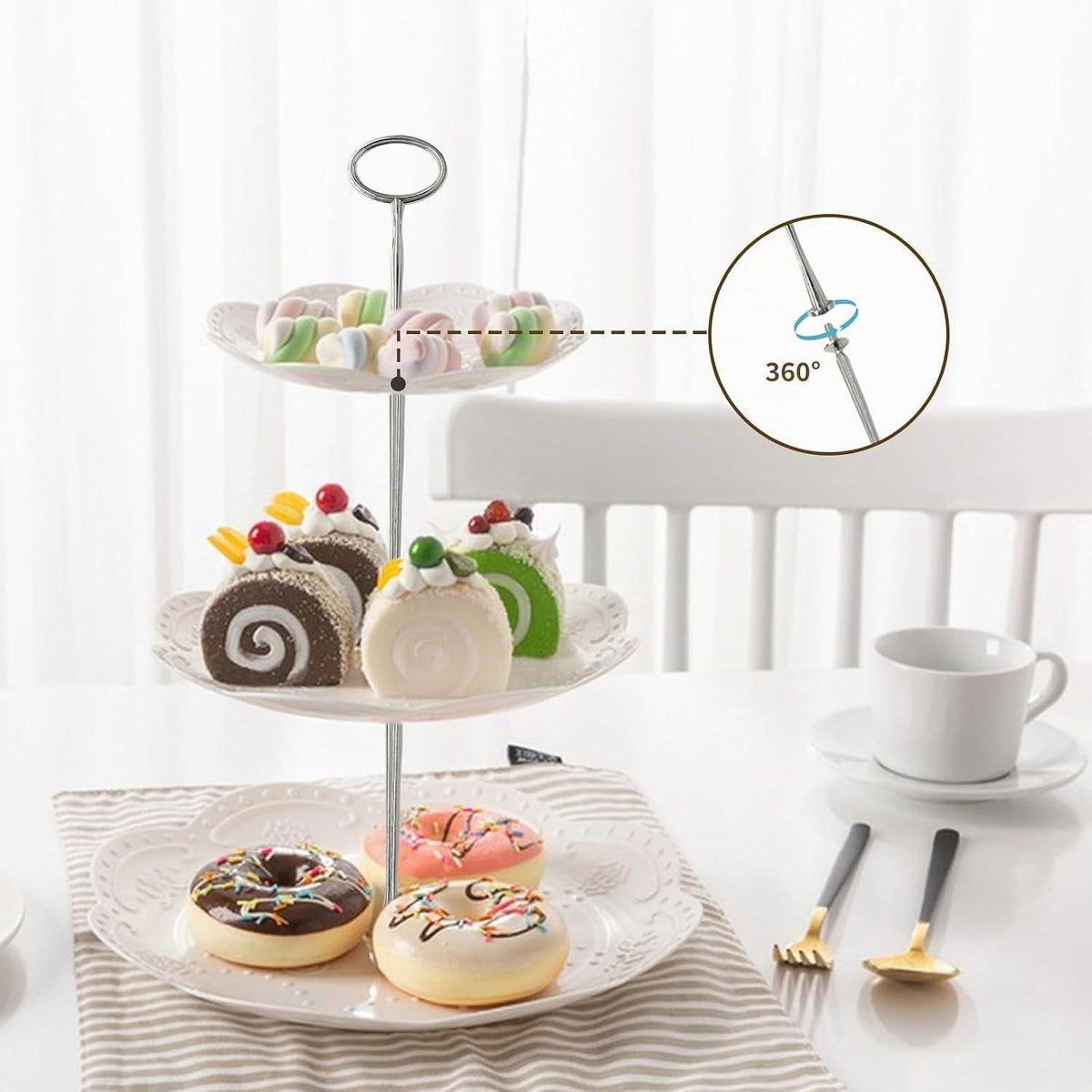 Silberne Etageren Stangen Set – 5 Stück zum Selber Bauen