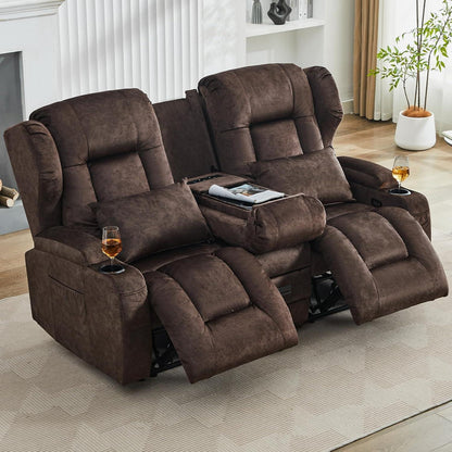 2-Sitzer Relaxsessel mit Liegefunktion & Kinosofa Braun