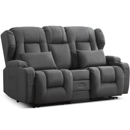 2-Sitzer Relaxsessel mit Liegefunktion & Kinosofa Grau